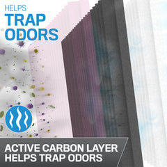 K&N activated carbon layer detail demonstrating odor-reduction benefit