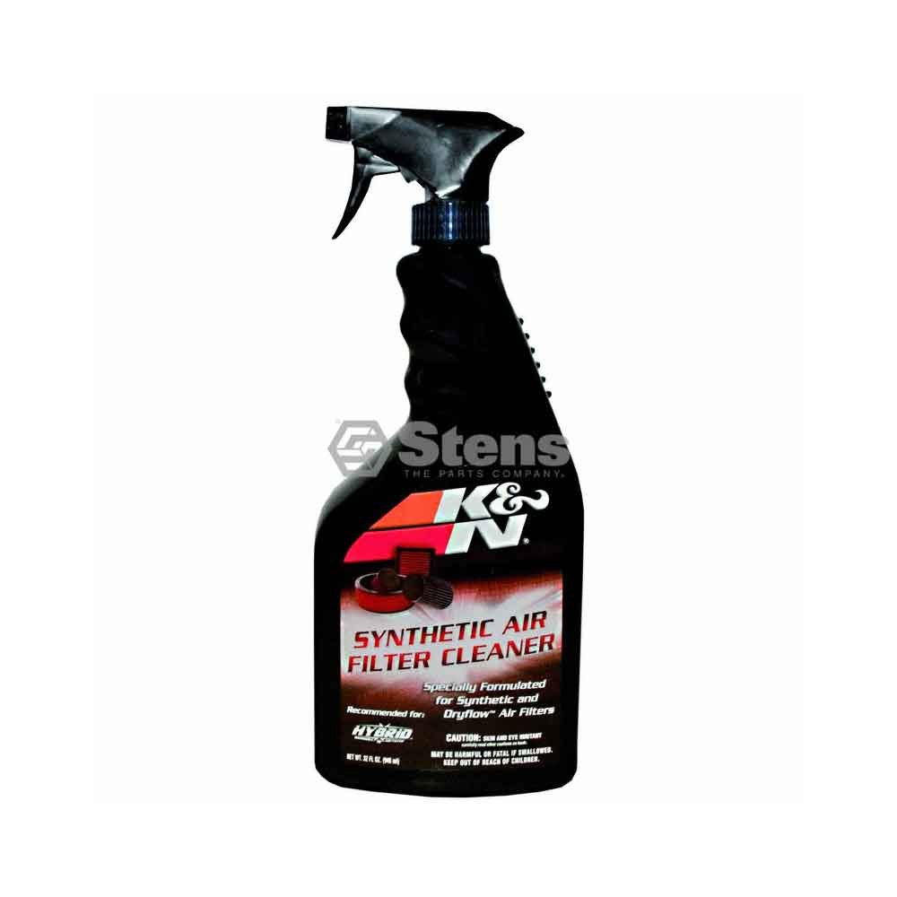 K&N 32 oz bottle front view showing label and spray for easy application and restored performance