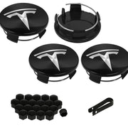 Knomix front packaged center cap shows clean Tesla finish and improved wheel look