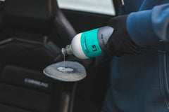 KOCHCHEMIE Leather Star cleaning perforated leather highlighting safe pore care benefit