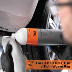 KOCHCHEMIE applied to car bumper removing tar to restore smooth finish