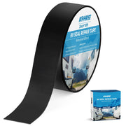 Kohree front packaging of black RV roof tape showing product roll and label benefit