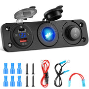Kohree front panel showing ports and switch, improves in-vehicle charging convenience