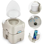 Kohree front view assembled portable toilet showing compact design and comfort