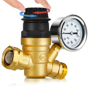 Kohree front view regulator showing connection and gauge protects RV plumbing