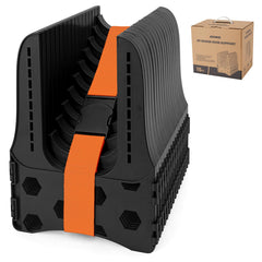 Kohree front view of sewer hose support stabilizing hose for faster draining