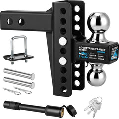 Kohree front view of adjustable hitch showing durable finish and mounting ease