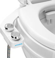 Kohree bidet front view showing compact non-electric design and space-saving benefit