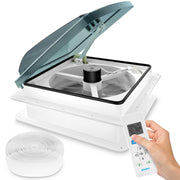 Kohree front view of 14 inch vent fan showing low-profile lid and airflow benefit