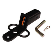 Kolpin 3-Way Hitch front view showing drawbar and ball hole, durable towing solution