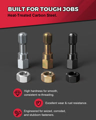 Kolvoii restorer files and pitch gauges close-up to prepare and measure threads