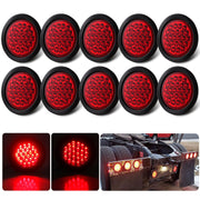 Konrali front view of ten red round LED lights showing consistent finish and fit benefit