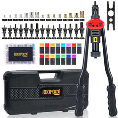 KOOPOOL front view of 16-inch rivet nut tool and full kit for portable convenience