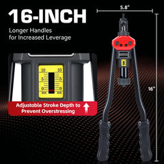 KOOPOOL long 16-inch handles demonstrating reduced effort and better leverage