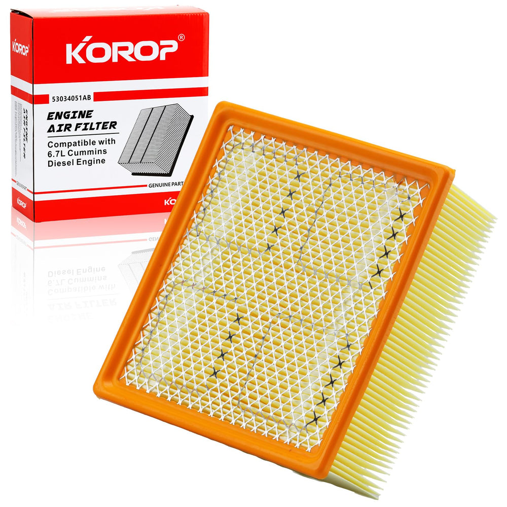 KOROP front view air filter showing correct fitment and OEM-style design