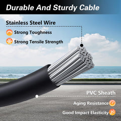 KPALAG close-up of upper cable stainless core for long-lasting strength