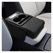 KPFILEH front view of black armrest cover showing organized storage benefit