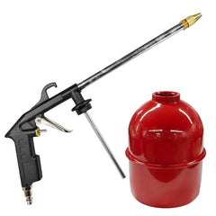 KPFILEH front view of red spray gun with 1L jug showing sturdy build and quick setup