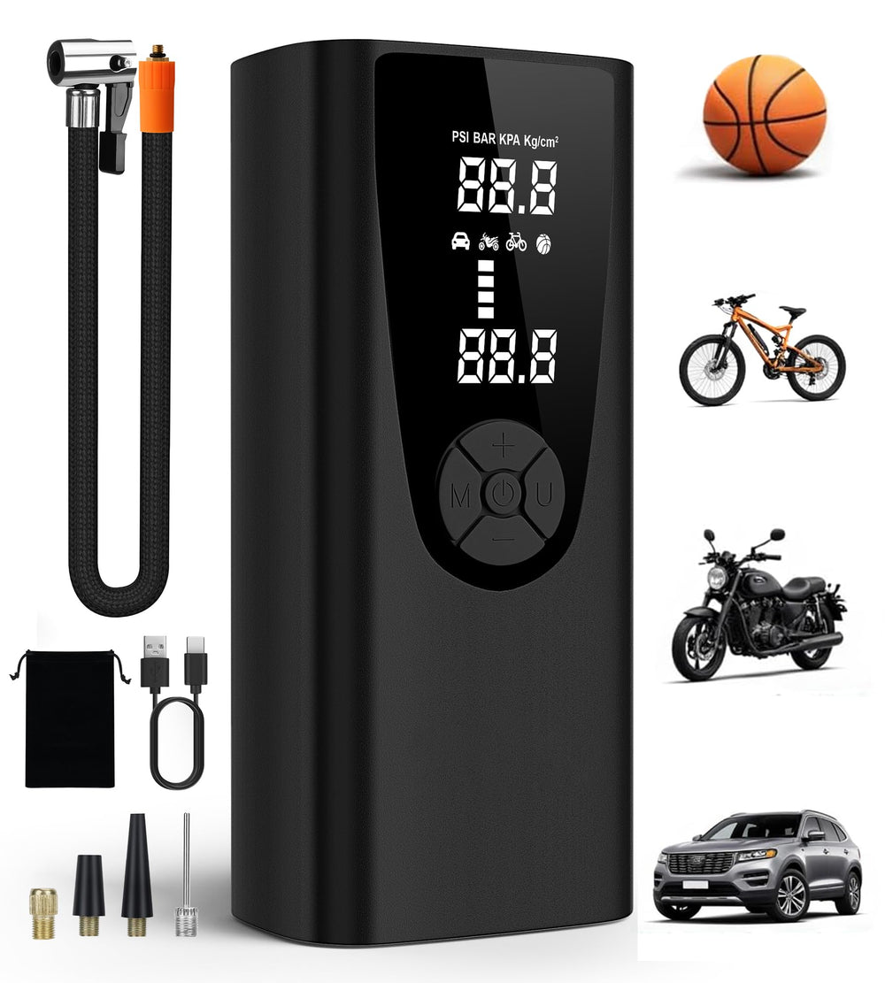 Krcqap inflator front view showing compact design and controls, easy storage benefit