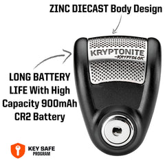 Kryptonite close-up of 6mm hardened steel pin and finish, highlights cut resistance benefit