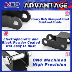 KSP PERFORMANCE installed on rear of Silverado shows improved shock geometry benefit