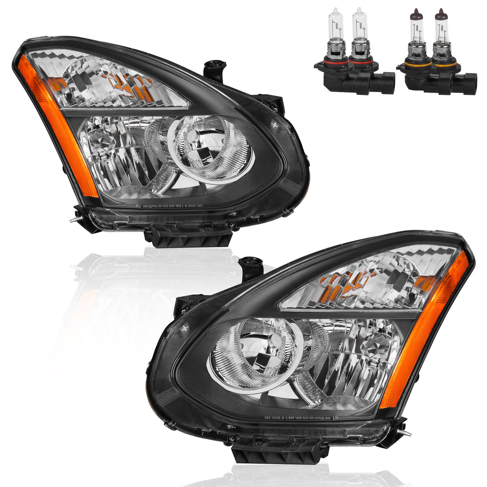 KUIPERAUTO front view headlight assembly showing clear lens and black housing for exact fit
