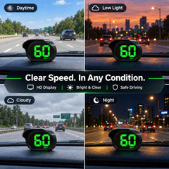 KUOWEIHUD mounted on car dash improving quick speed checks