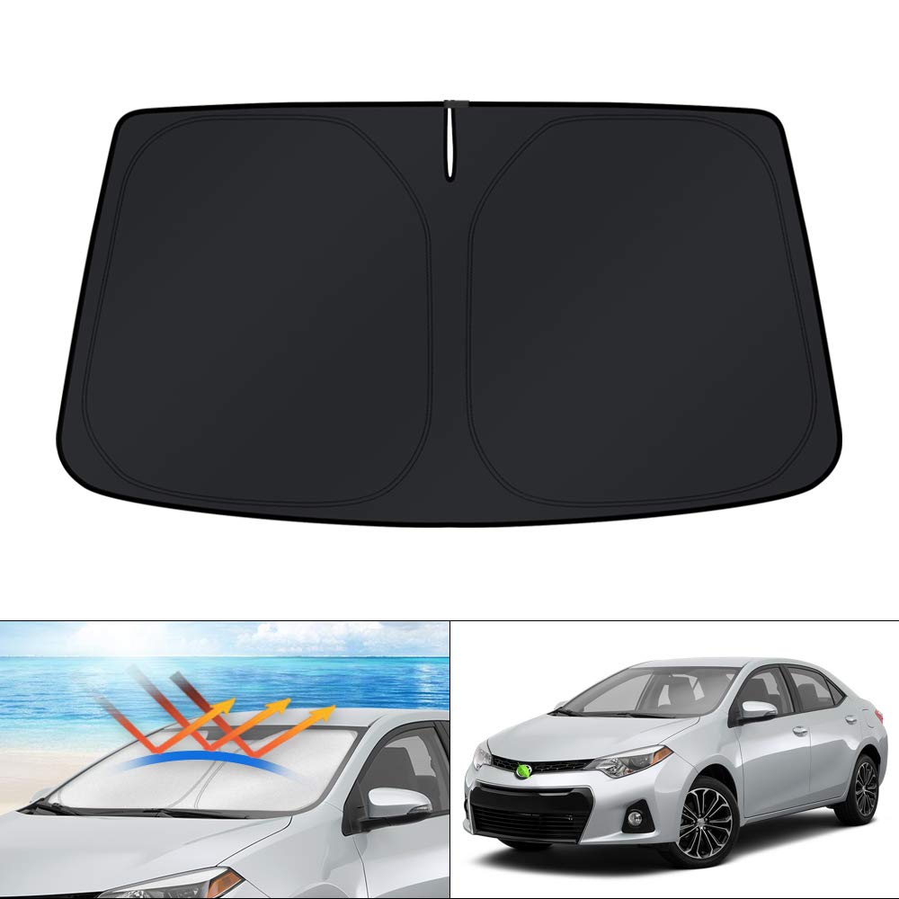 KUST front view on Corolla windshield showing full coverage and heat reduction