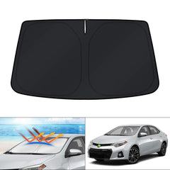 KUST front view on Corolla windshield showing full coverage and heat reduction