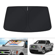 KUST front view of shade showing perfect Ford F-150 fit and sun protection