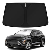 KUST front-installed windshield shade showing full coverage and sun protection