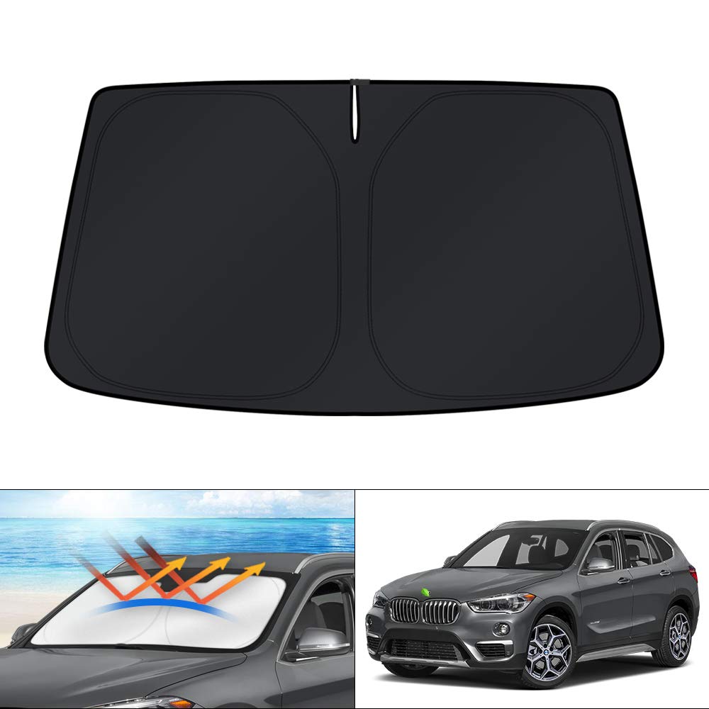 KUST front view of sunshade showing full windshield coverage and perfect fit