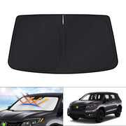 KUST front view showing custom-fit sun shade protecting Honda Passport windshield