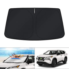 KUST front view of custom-fit shade showing full windshield coverage and protection