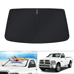 KUST front view of sun shade showing full windshield coverage and perfect fit