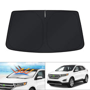 KUST front packaging for Ford Edge sun shade showing fit benefits