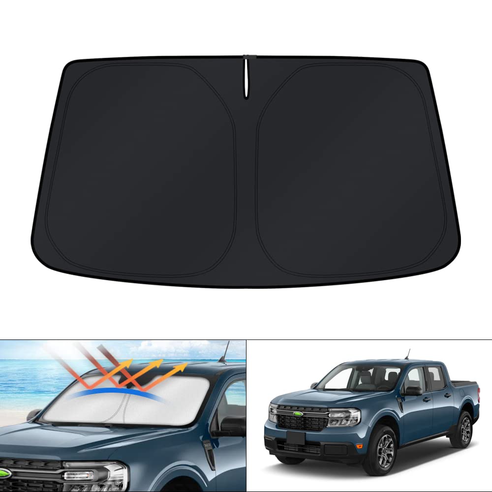 KUST front view installed on Ford Maverick, complete windshield coverage for cooling