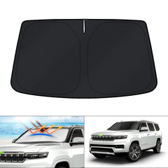 KUST front installed on Wagoneer windshield showing full coverage and cooling benefit