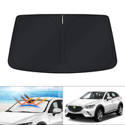 KUST front view on Mazda CX-30 showing full windshield coverage and sun protection