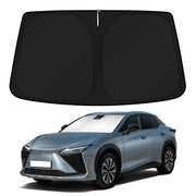 KUST sun shade front installed on Lexus RZ windshield cooling cabin quickly