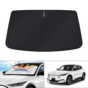 KUST front view of sun shade showing full windshield coverage and protection