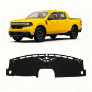 KUST black dash cover front overview showing neat fit and dashboard protection