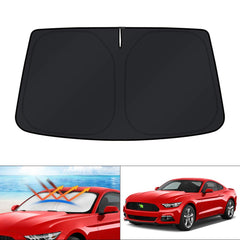 KUST front view of shade showing full windshield coverage and quick protection