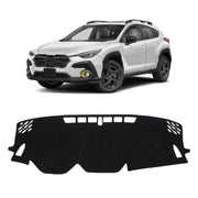 KUST black dash cover front view showing fitted profile and clean finish for Subaru Crosstrek