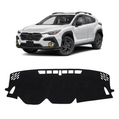 KUST black dash cover front view showing fitted profile and clean finish for Subaru Crosstrek