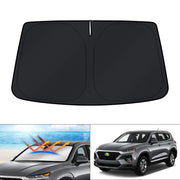KUST front view of sunshade showing full windshield coverage benefit