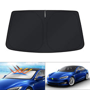KUST Tesla Model S front view showing full windshield coverage and heat reduction