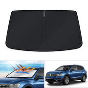 KUST Tiguan front view showing full windshield coverage and sun protection