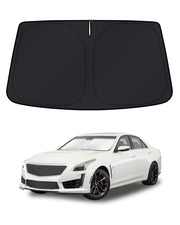 KUST front view of custom-fit windshield shade showing full coverage benefit