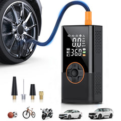 KUXISA inflator front view showing compact design and handheld portability benefit